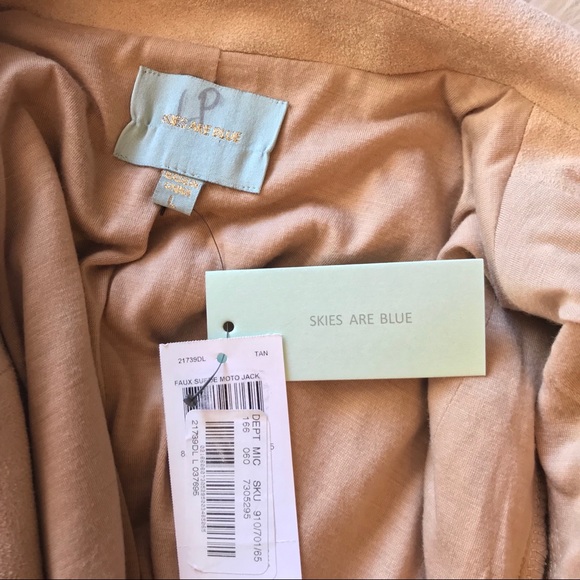 Urban Outfitters tan camel faux suede Moto jacket - Picture 4 of 5